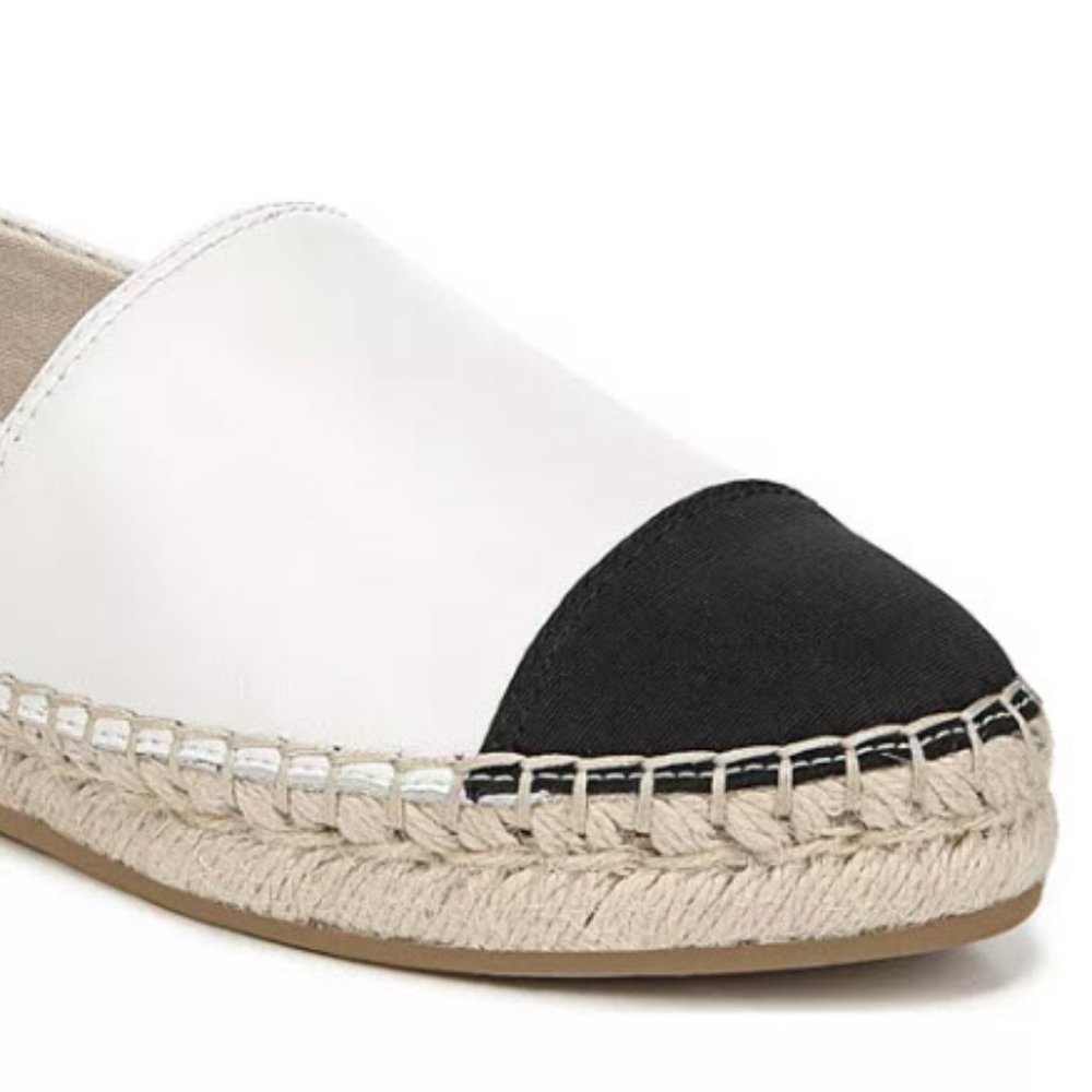 Sam Edelman Krissy Espadrille Flat. White and Black. Size 9.